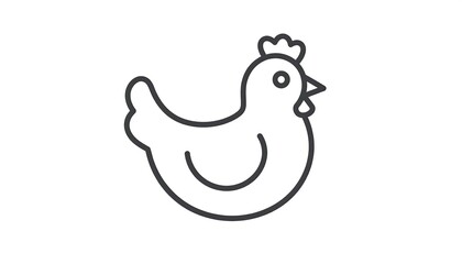 Simple line drawing of a chicken