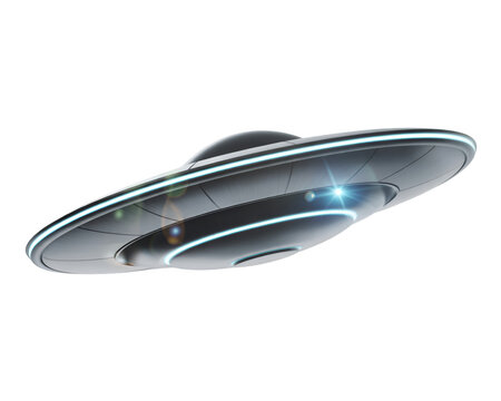 UFO spaceship design isolated on white background futuristic and imaginative illustration