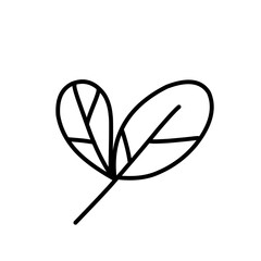 Simple line drawing of leaves