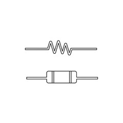 Electric circuit resistor symbol for engineering designs, showcasing electrical components and electronics, perfect for technology diagrams and circuit illustrations