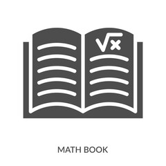 Math Book Icon Line Style. Design Vector Illustration