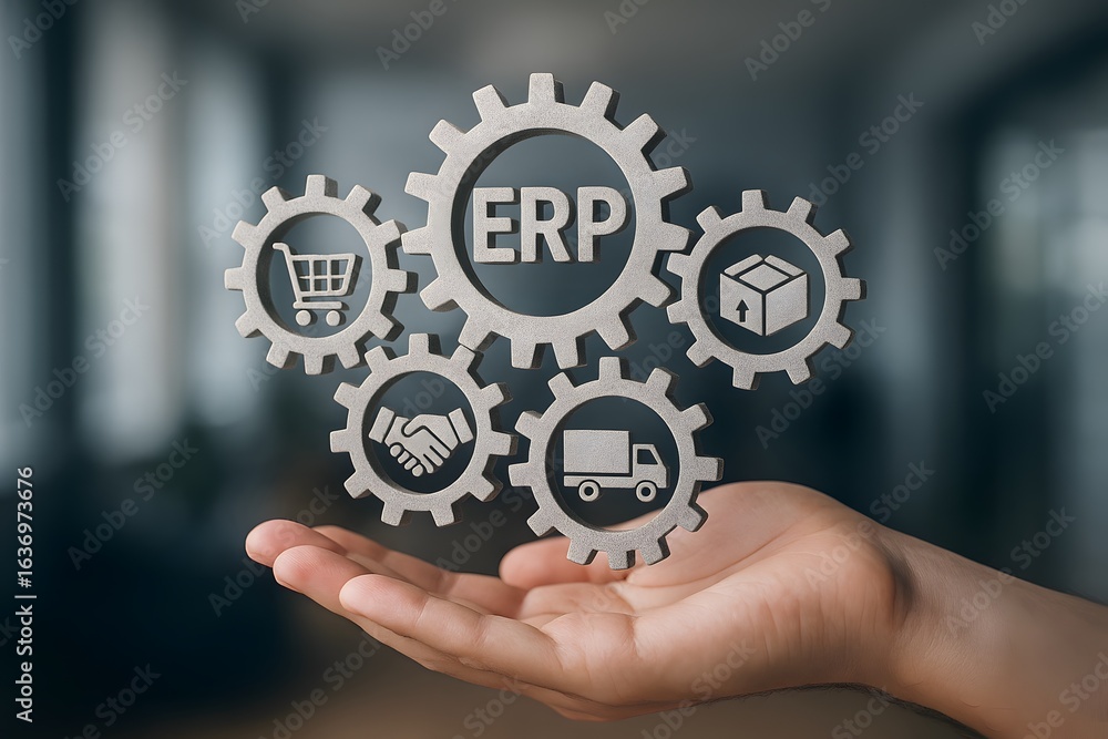 Poster enterprise resource planning solution for business process automation systems
