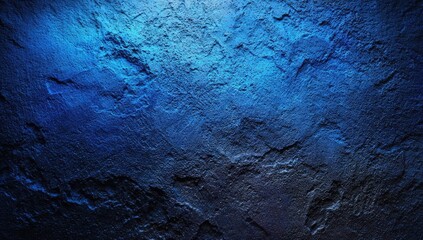 Deep blue textured wall, dramatic lighting