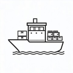 Obraz premium Cargo ship icon (1)