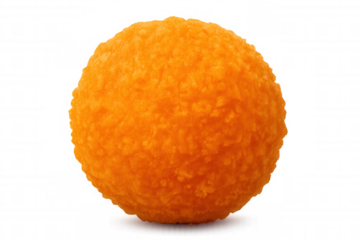 Close-up of a traditional indian sweet boondi laddu, highlighting its granular texture against a transparent background, perfect for food and cultural projects