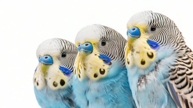 A group of parakeets perched on top of each other, showcasing their social behavior