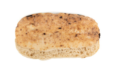 Focaccia flatbread isolated. Simple empty Afocaccia for panini, minimal Italian oblong bread
