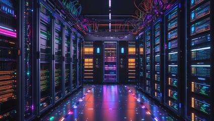 server rack in a data center