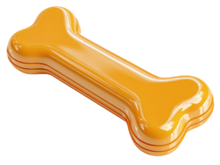 Dog toy bone pet store product image indoor close-up view. Isolated on transparent background, png.