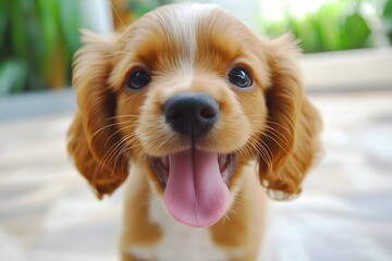Adorable Cavalier King Charles Spaniel Puppy Close Up