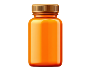 Vibrant orange jar kitchen product photography bright setting close-up. Isolated on transparent background, png.
