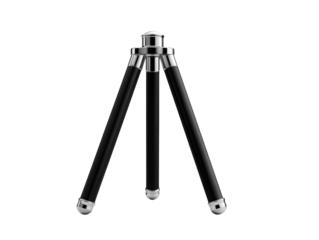 Tripod setup for photography studio equipment indoor close-up. Isolated on transparent background, png.