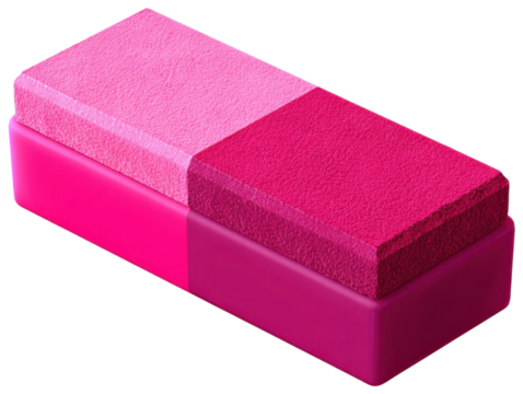 Colorful pink erasers for creative projects studio photo close-up. Isolated on transparent background, png.