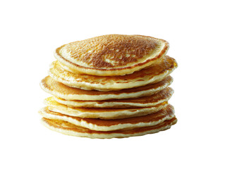 High stacked pancakes a cozy kitchen food photography experience. Isolated on transparent background, png.