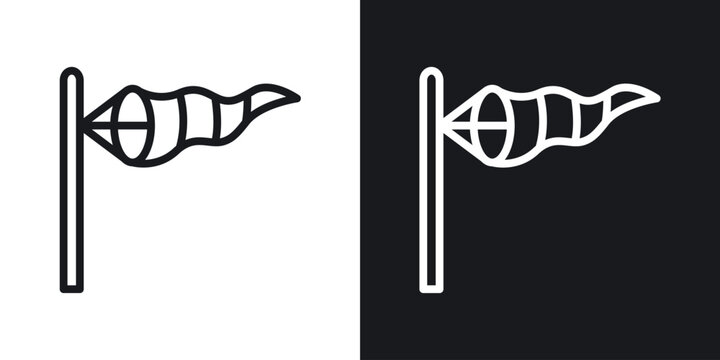 Windsock vector icon. Design graphic in outline style illustration.
