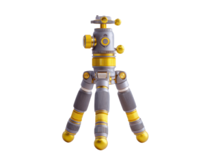 Photography equipment tripod studio product showcase indoor close-up. Isolated on transparent background, png.