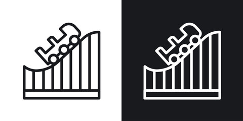 Roller coaster vector icon. Design graphic in outline style illustration. © ramsey