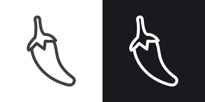 Pepper vector icon. Design graphic in outline style illustration.