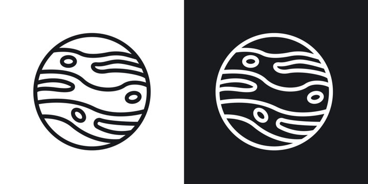 Mercury vector icon. Design graphic in outline style illustration.