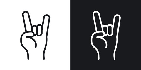 Fototapeta premium Hand Horns vector icon. Design graphic in outline style illustration.