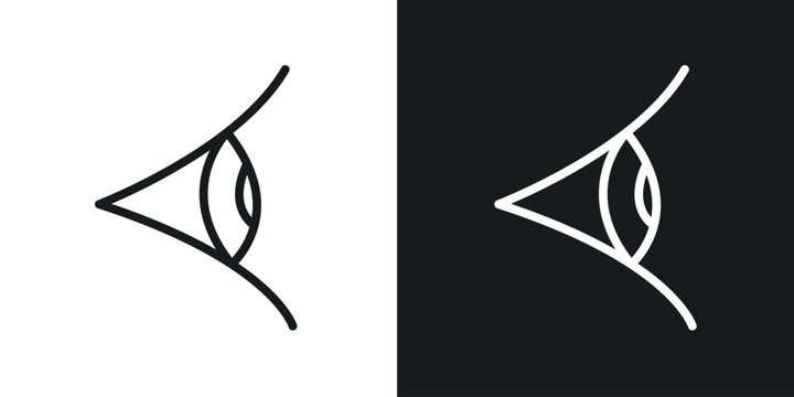 Eye side vector icon. Design graphic in outline style illustration.