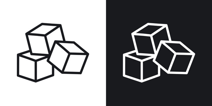 Cubes vector icon. Design graphic in outline style illustration.