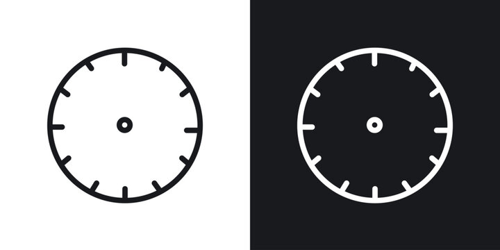 Clock face vector icon. Design graphic in outline style illustration.