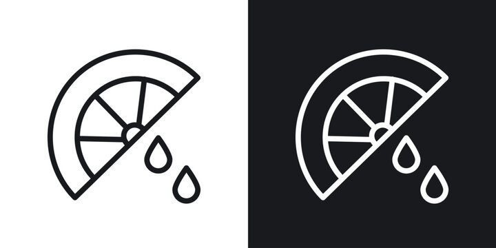 Citrus slice vector icon. Design graphic in outline style illustration.