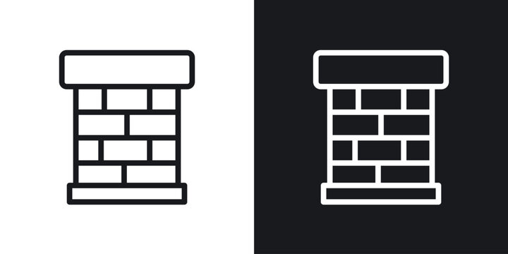 Chimney vector icon. Design graphic in outline style illustration.