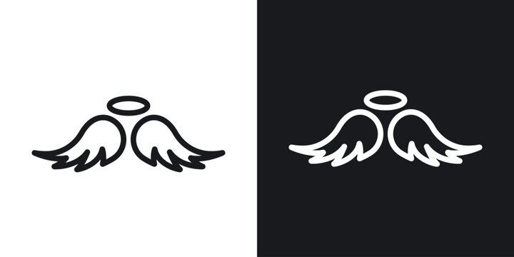 Angel vector icon. Design graphic in outline style illustration.