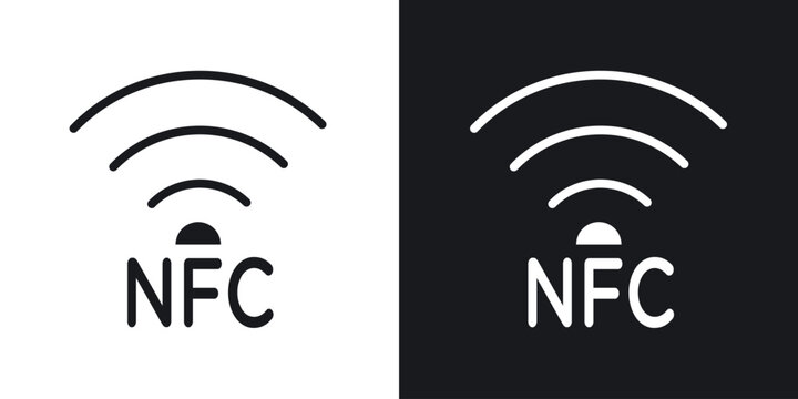Nfc vector icon. Design graphic in outline style illustration.