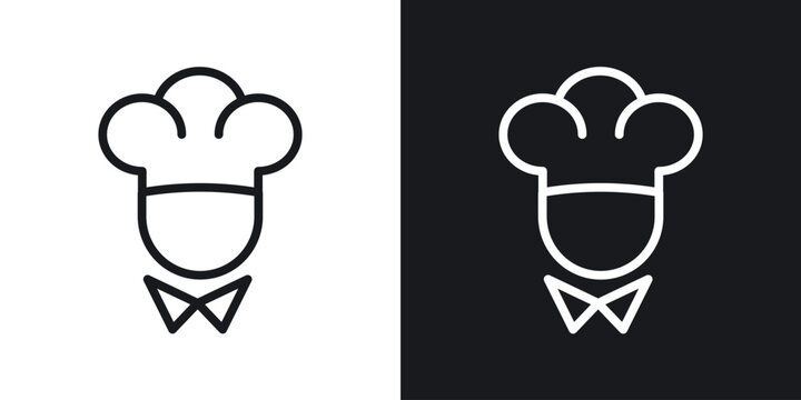 chef vector icon. Design graphic in outline style illustration.