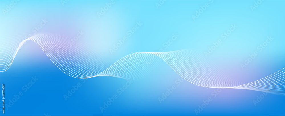 Aufkleber abstract blue gradient background with shining lines waves. minimalist background for banner, poster