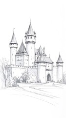Fototapeta premium Castle drawing