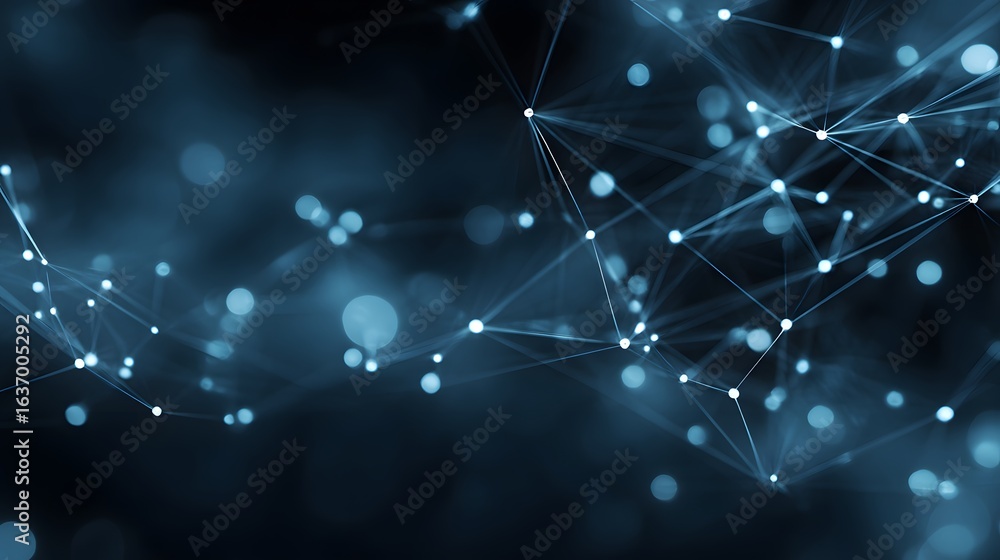 Poster abstract design with interconnected points and lines.