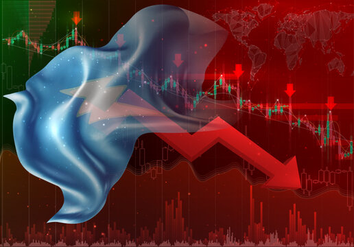 Electroneum, vector 3d flag financial exchange trend down