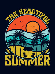 Obraz premium Retro vintage summer t-shirt design