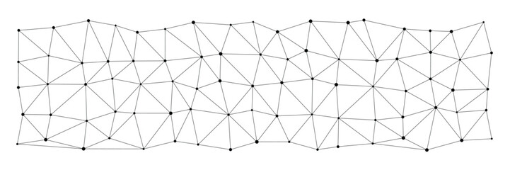 Obraz premium Abstract geometric diamond network mesh with connected lines and dots, perfect for backgrounds, technology, or science concepts, clean design on white isolated vector illustration
