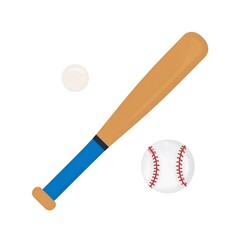 Baseball bat and ball illustration