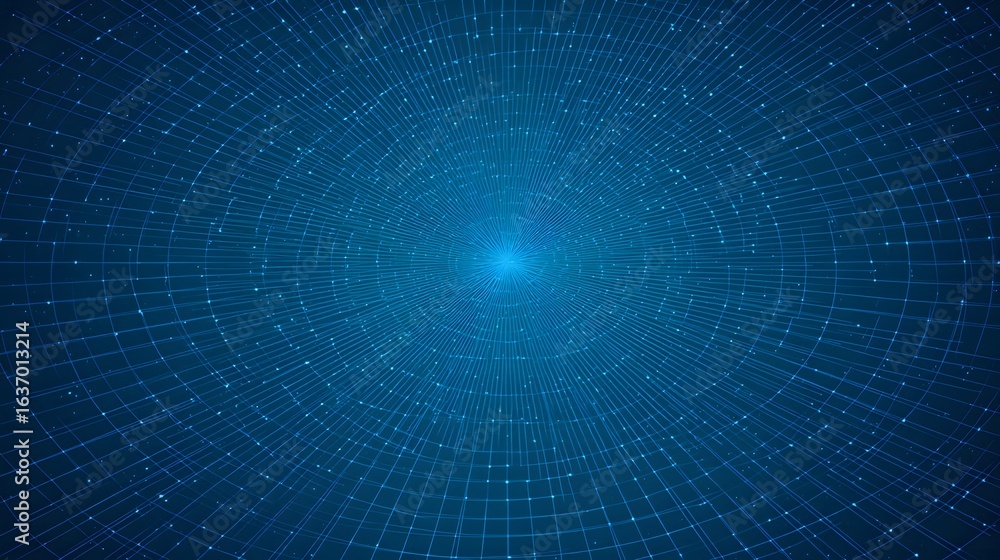 Poster circular grid pattern with glowing center.