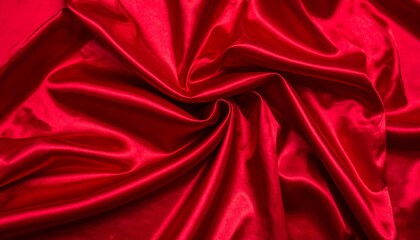 Obraz premium Deep red satin fabric folds