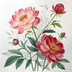 Obraz premium seamless floral background, Pink flower, pink lilies, painting, flower design