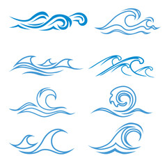Blue Water Wave Icon Vector Design