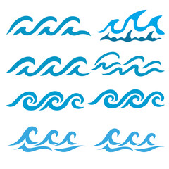 Blue Water Wave Icon Vector Design