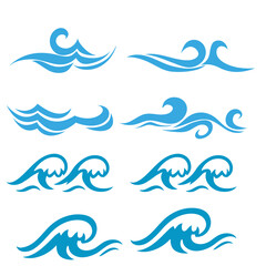 Blue Water Wave Icon Vector Design