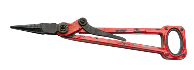 Red pliers with adjustable jaws