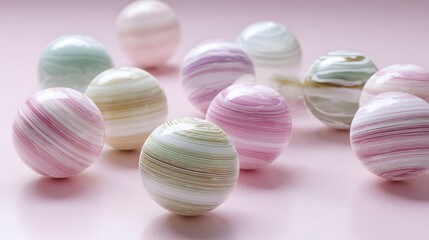 Obraz premium Close-up of decorative spheres with variegated colors.