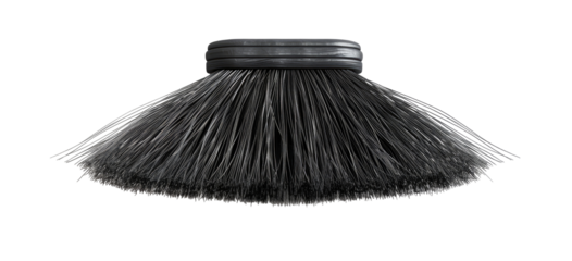 Dark gray circular brush with a dark gray band around the top