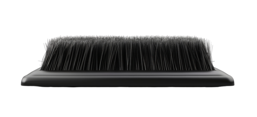 Close-up of a rectangular brush with long, fine bristles