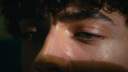 Sad Eyes Of A Man Reading Something 